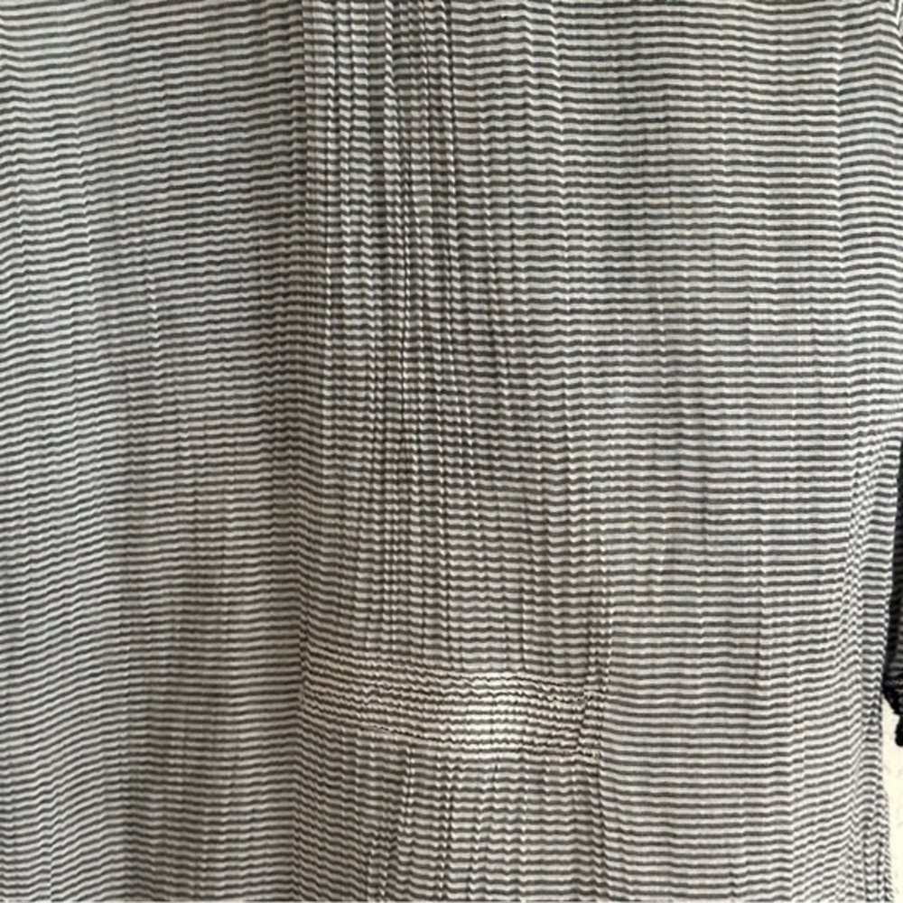 Soft Surroundings Embroidered Tunic Top Womens S Grey‎ Striped Boho 3/4 Sleeve - Picture 15 of 16